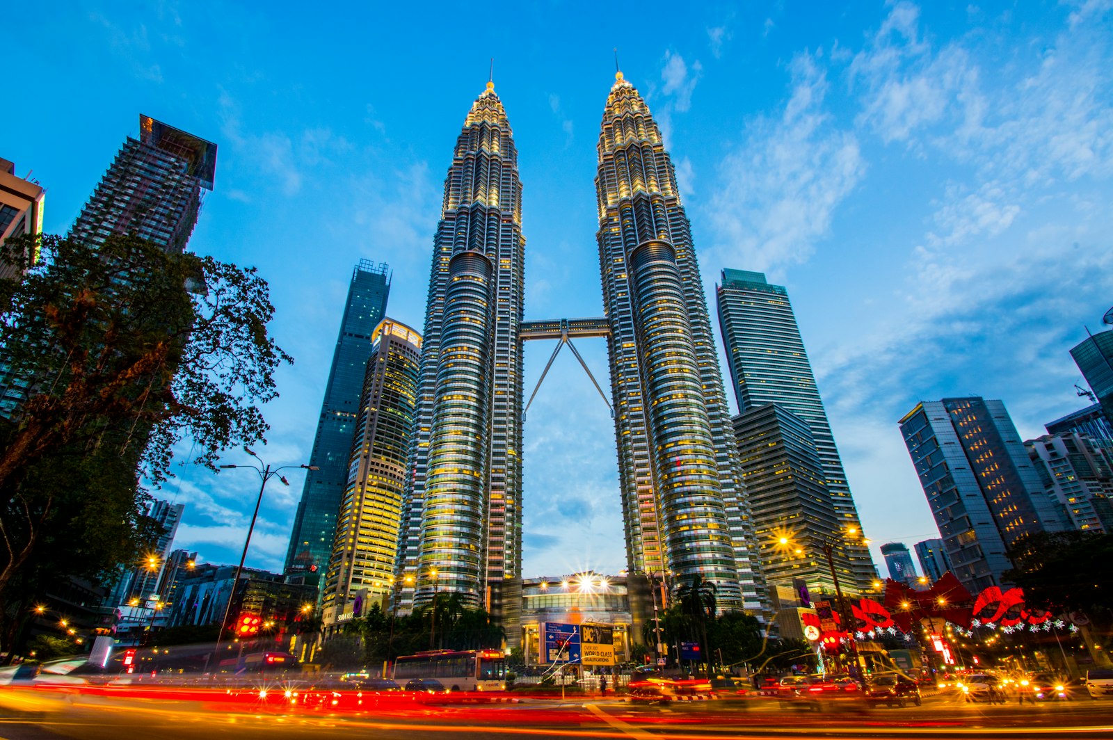 Kuala Lumpur skyline with the illuminated Petronas Towers